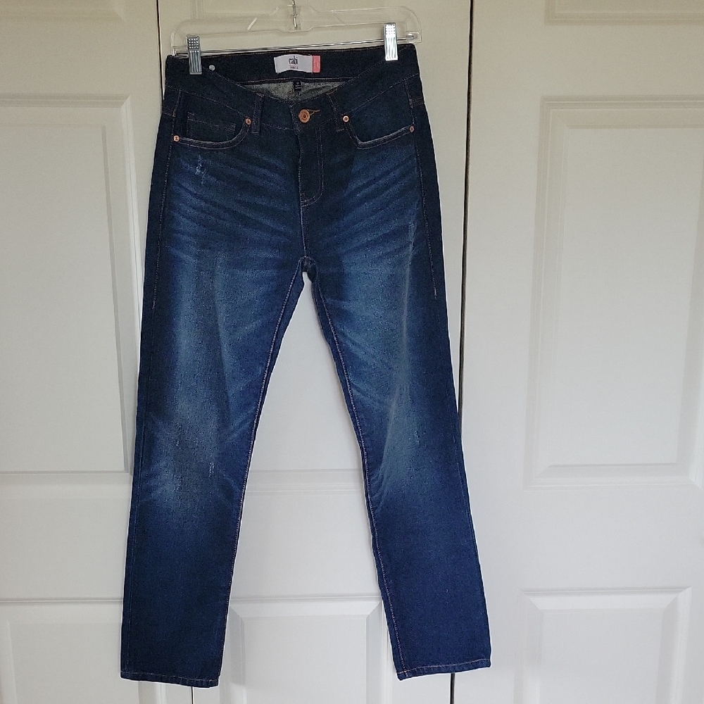 CAbi Blue Straight Leg Jeans with Classic Indigo Wash